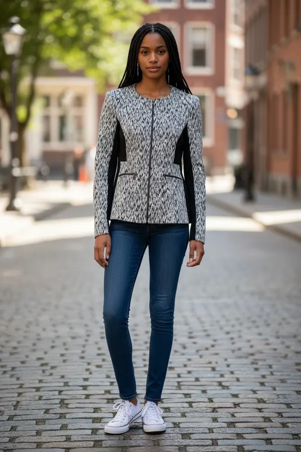 Willow Women's Black and White Patterned Jacket