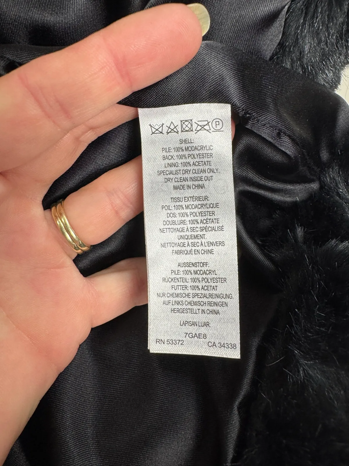 French Connection Black Faux Fur Vest, Size 10 — photo 7