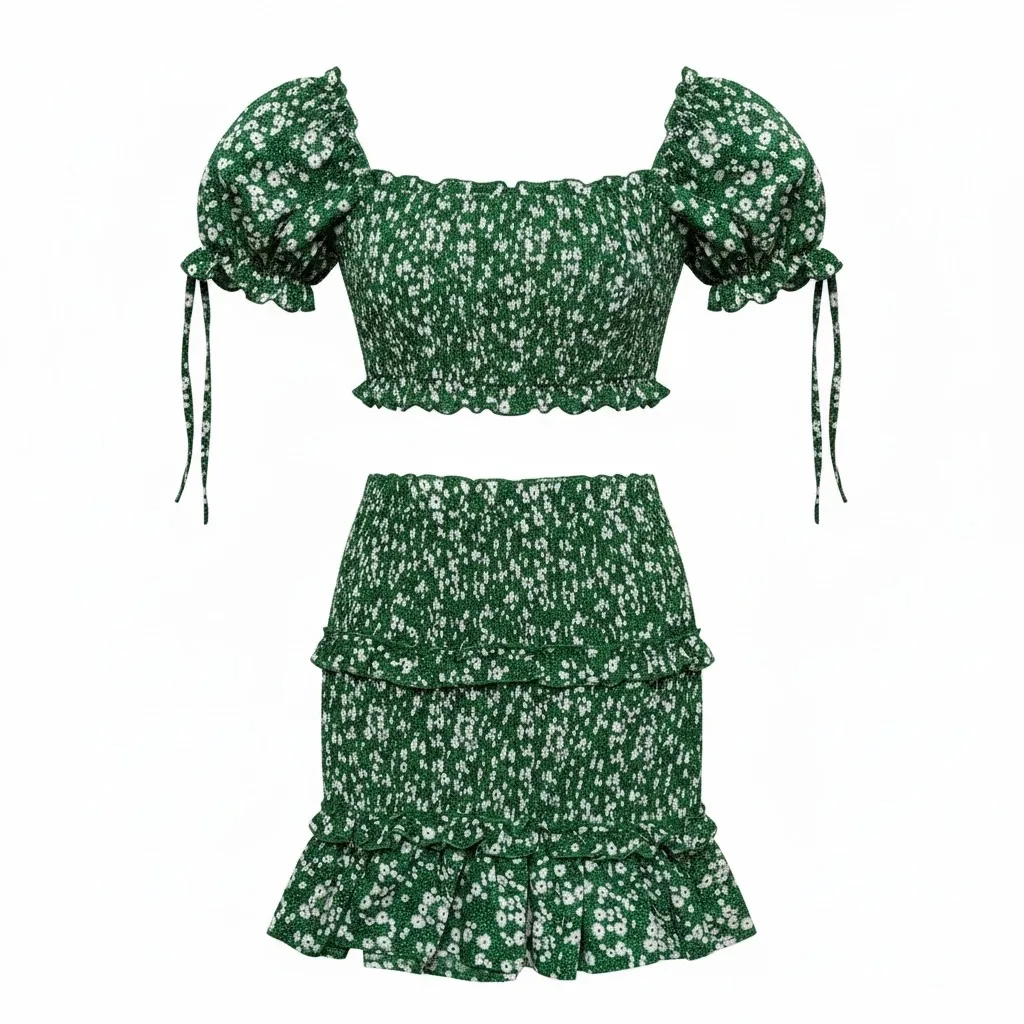 Princess Polly Green Floral Two-Piece Set — photo 2