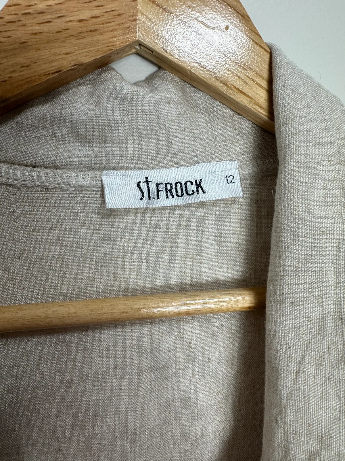 St Frock Linen Blend Short Sleeve Blazer Top - Size 12 — photo 4