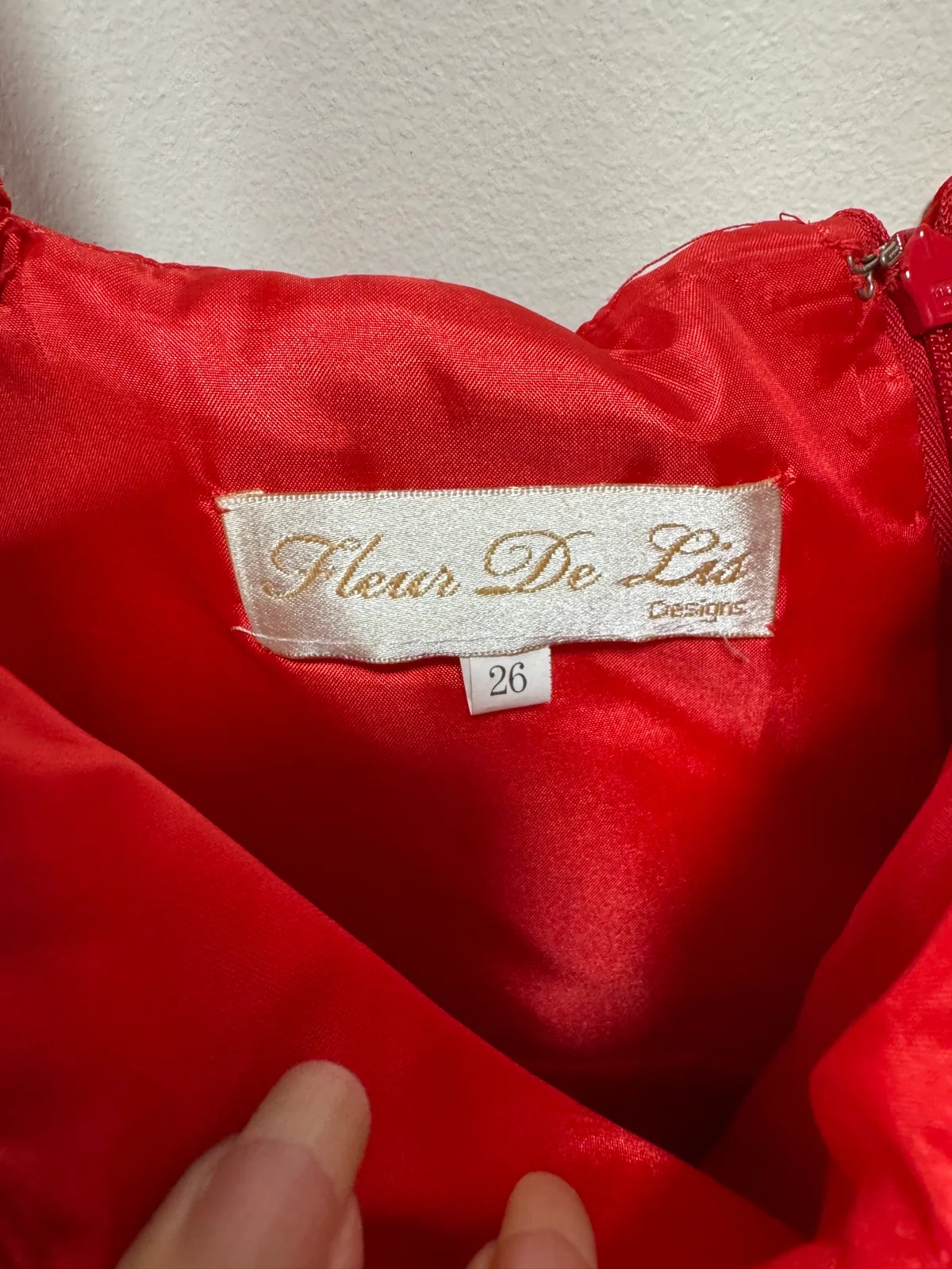 Fleur De Lis Red Beaded Empire Waist Dress — photo 4