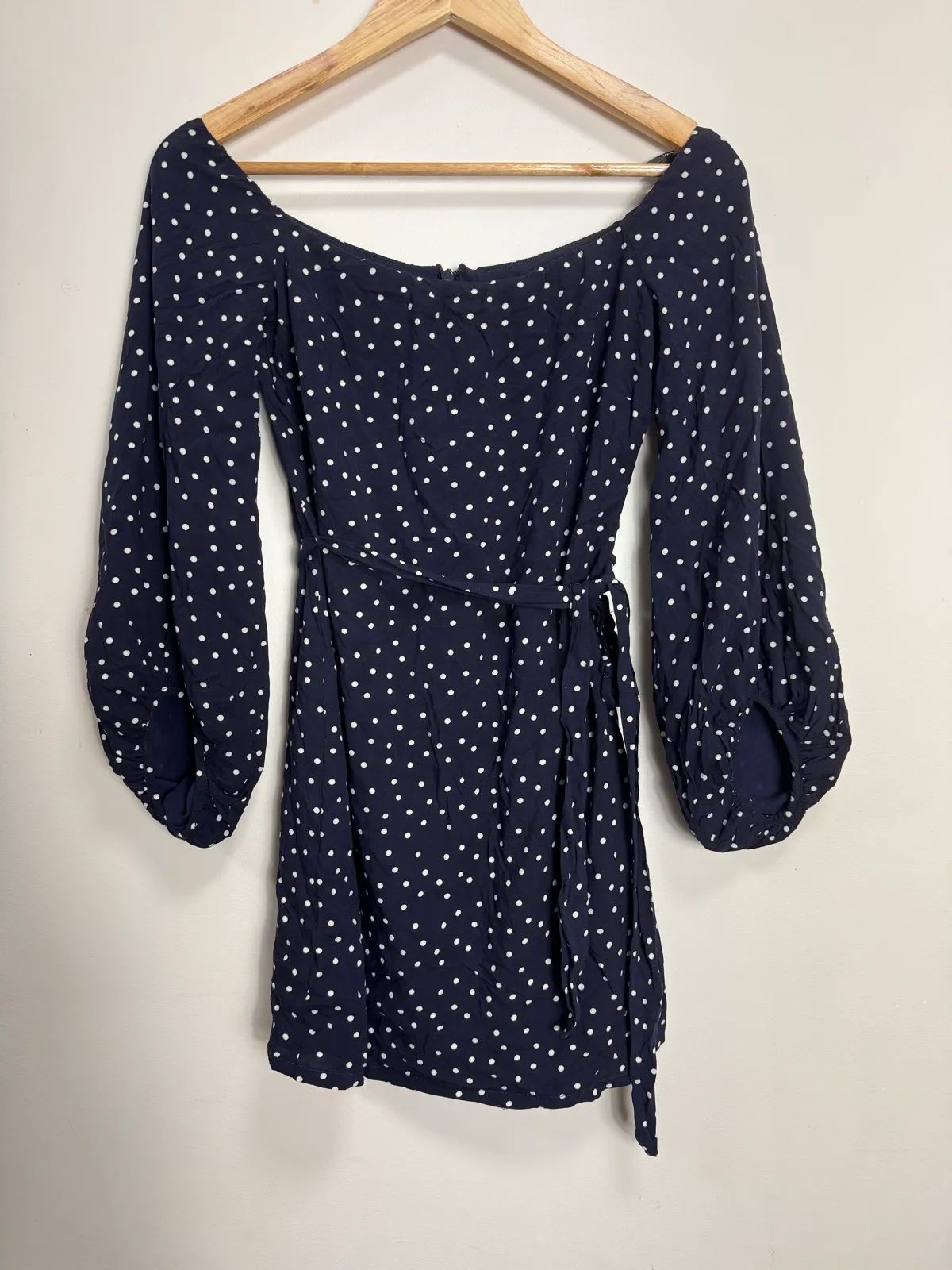 Bardot Polka Dot Off-Shoulder Dress — photo 3