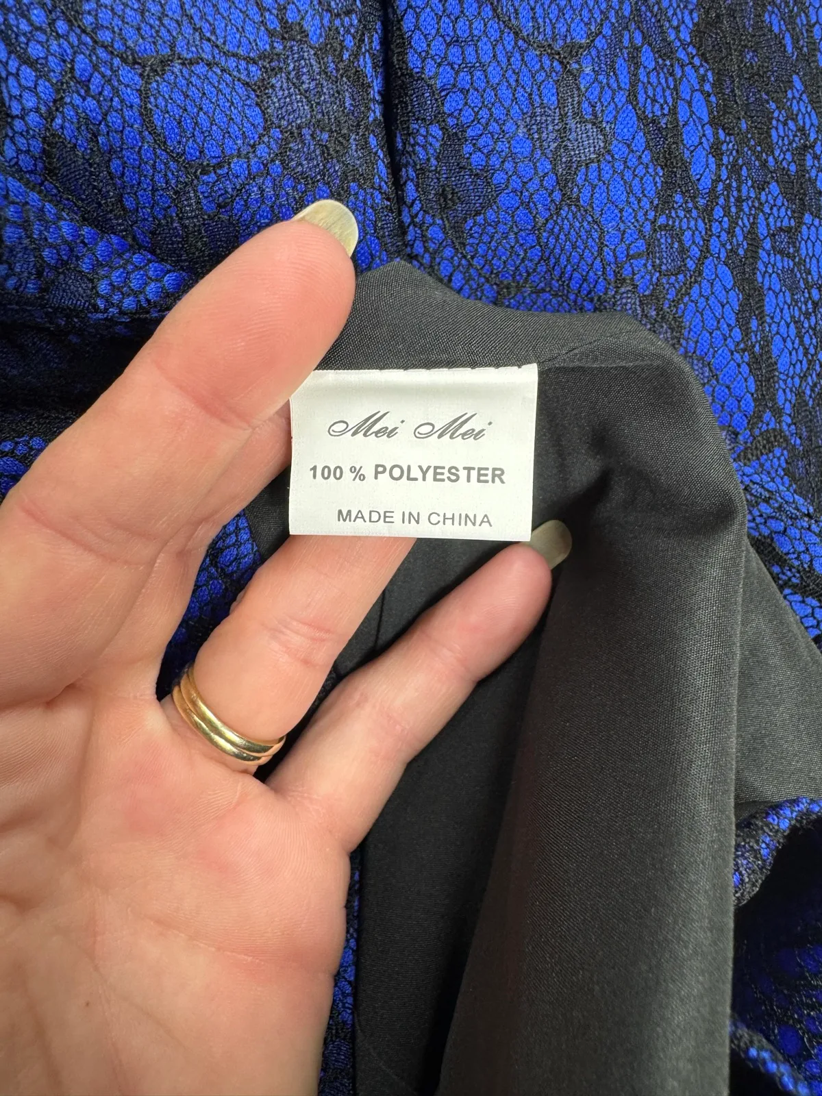 Mei Mei Blue and Black Floral Lace Blazer Jacket — photo 7