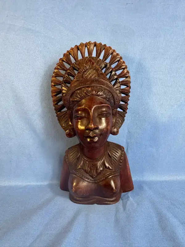 Hand carved wooden tribal woman