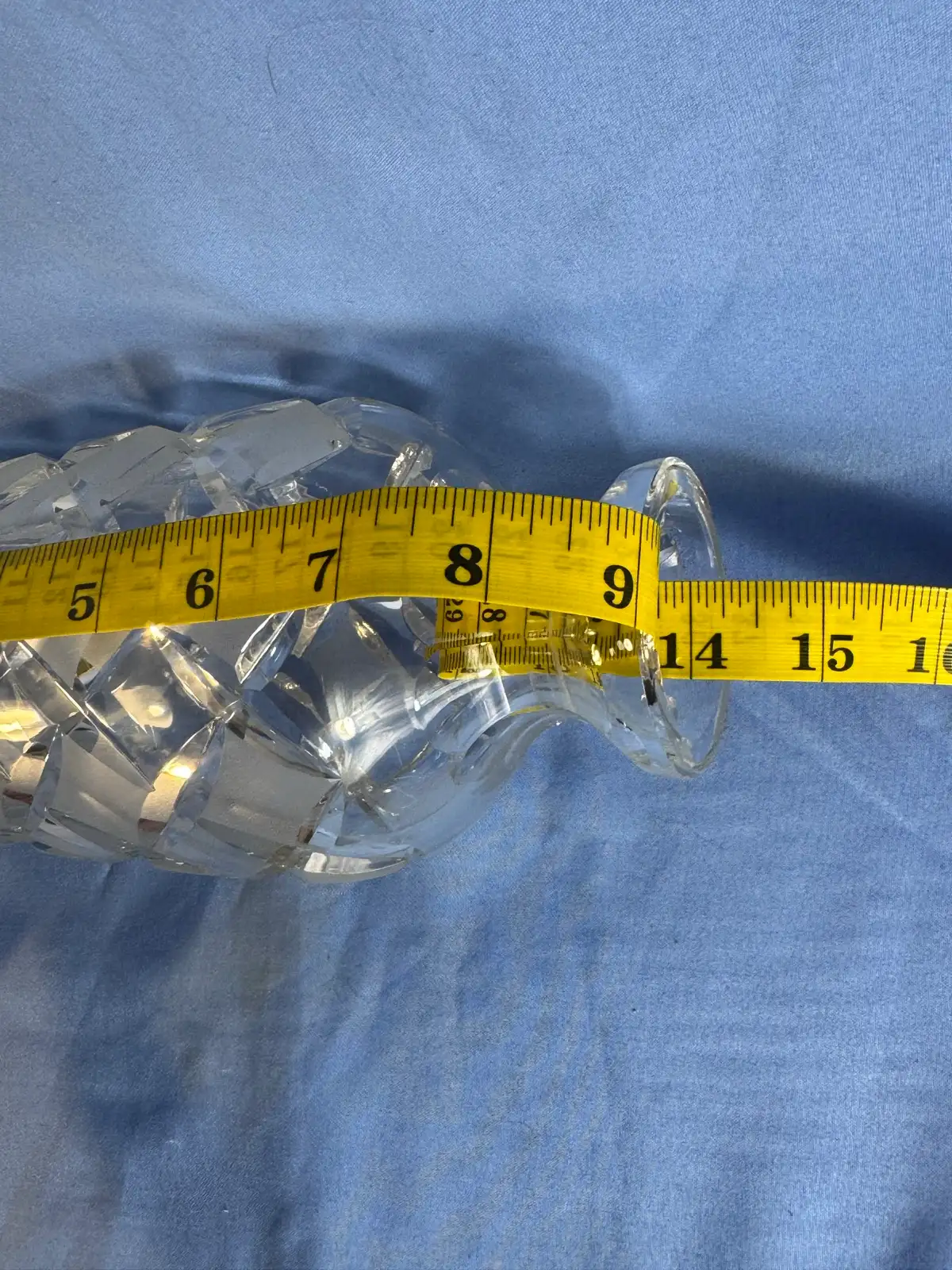 Clear cut glass decanter with stopper – photo 9