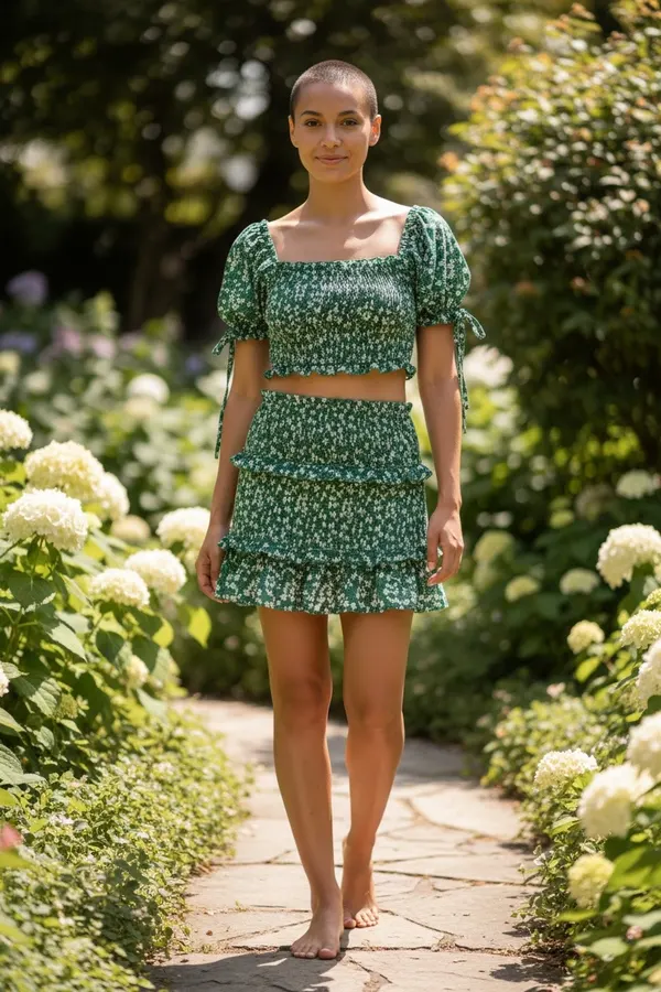 Princess Polly Green Floral Two-Piece Set