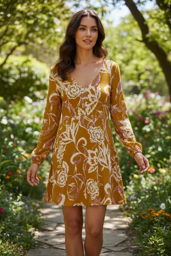 Mister Zimi Floral Long Sleeve Dress