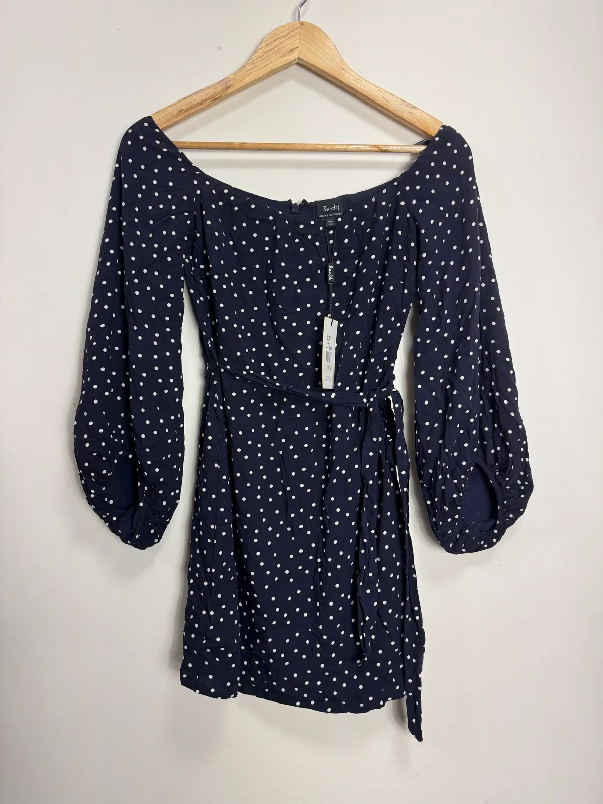 Bardot Polka Dot Off-Shoulder Dress — photo 2