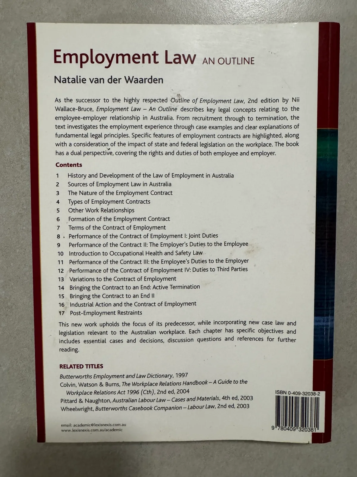 Employment Law: An Outline by Natalie van der Waarden — photo 3