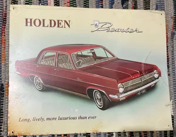 1999 Vintage Tin Sign 1965 HD Holden Premier Made in Australia 30 x 40cm