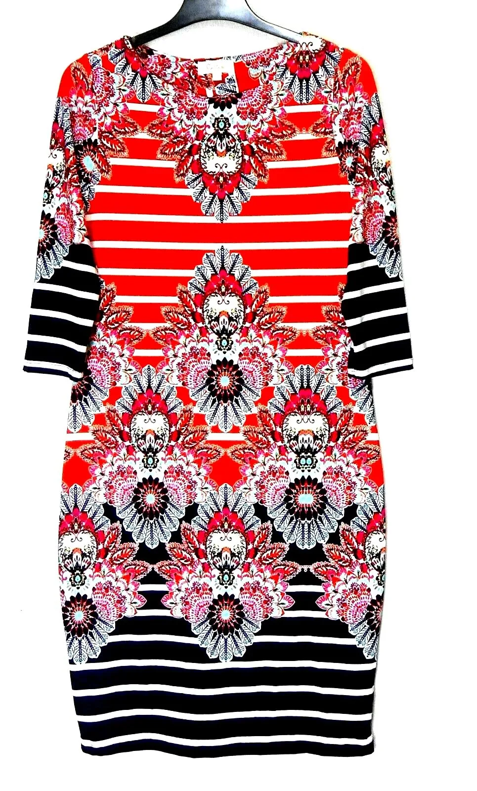 Capture jersey slip on dress, vibrant floral, sz. 8, for all seasons — photo 2