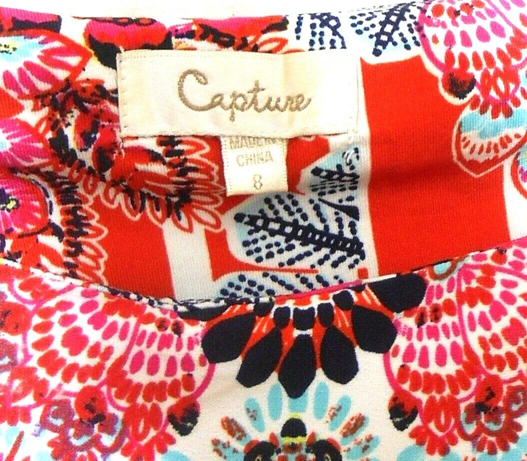 Capture jersey slip on dress, vibrant floral, sz. 8, for all seasons — photo 5