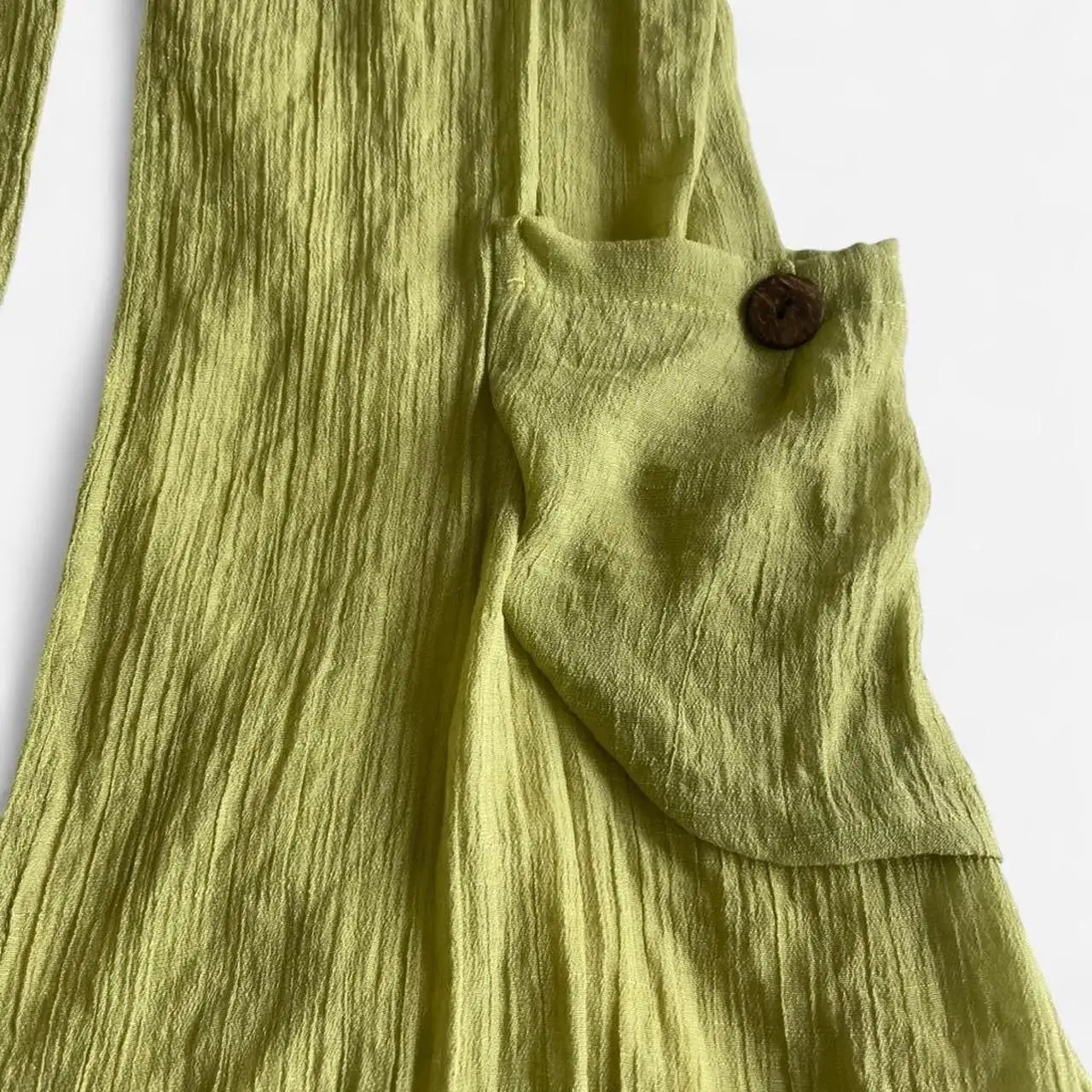 Green and Cream long top with pockets – photo 3