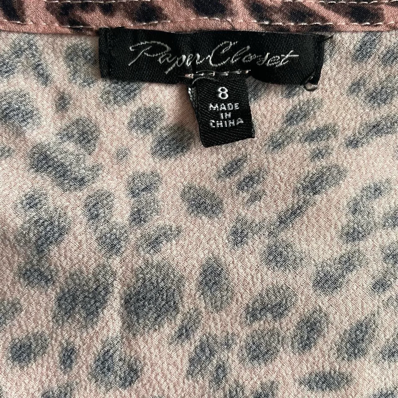 PAPER CLOSET Blush Pink Leopard Print Faux Wrap Maxi Dress – photo 6