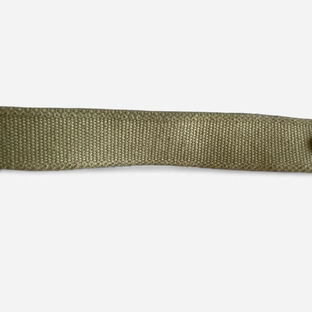 Vintage UNISEX Khaki canvas and leather belt – photo 2