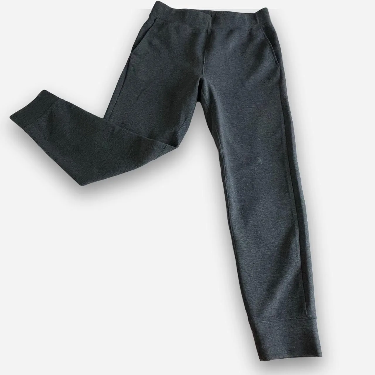 Uniqlo gray heather sweatpants with side pockets and drawstring waist size M – photo 2