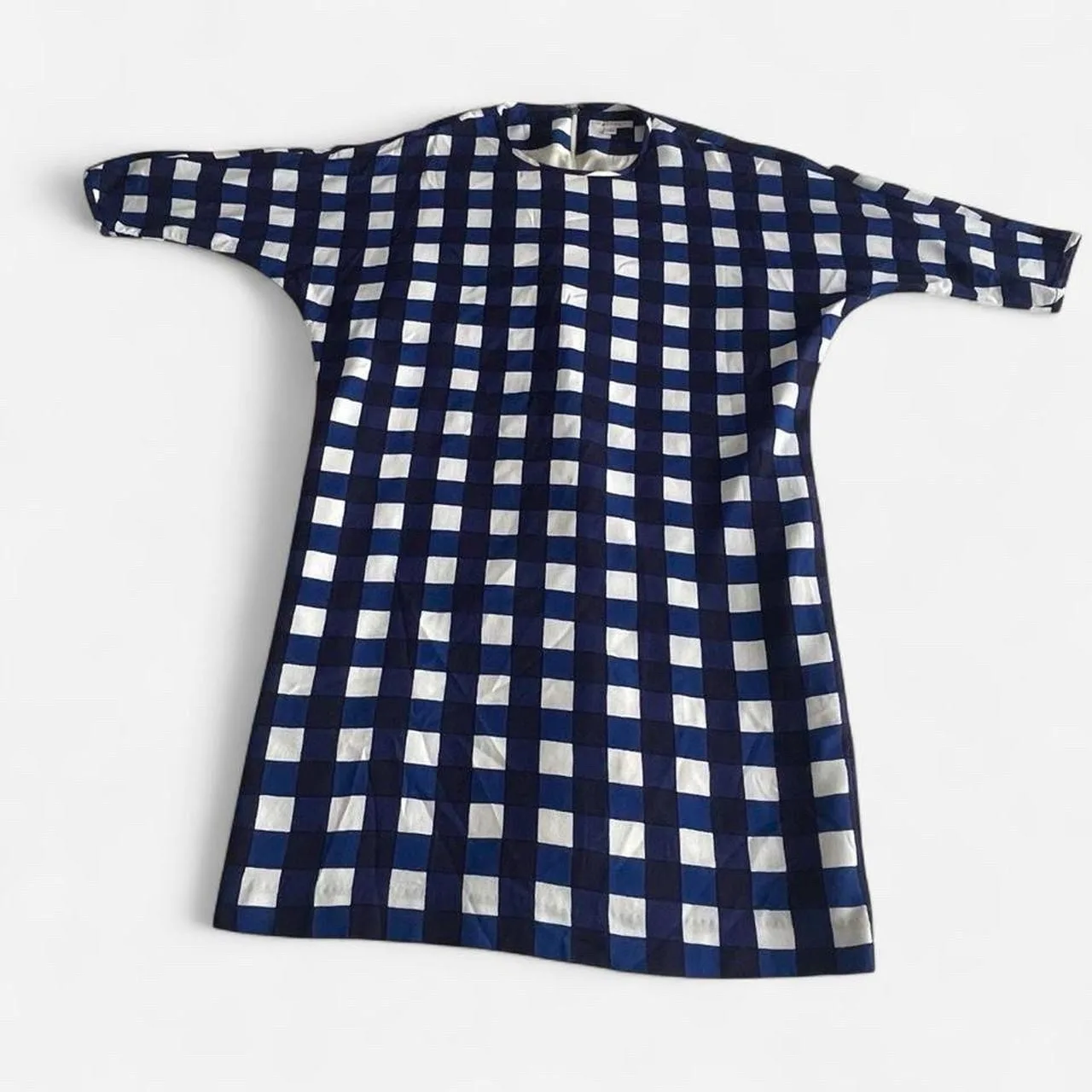 Trenery blue and white checkered shift dress – photo 3
