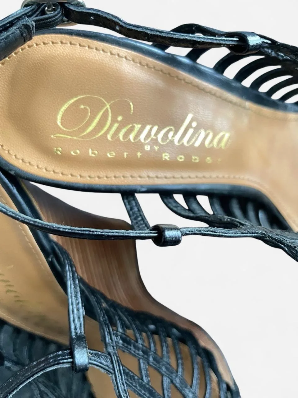 2010 Diavolina by Robert Robert Caged Gladiator Wedge Sandals (Australian design – photo 3