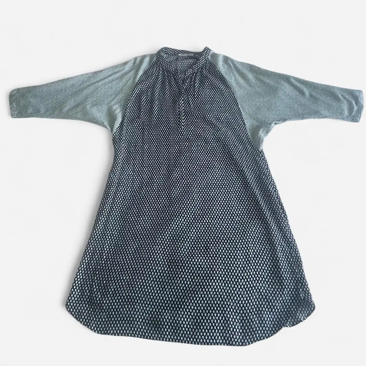 Trenery Navy & Sage Green  contrast geometric shift dress – photo 4