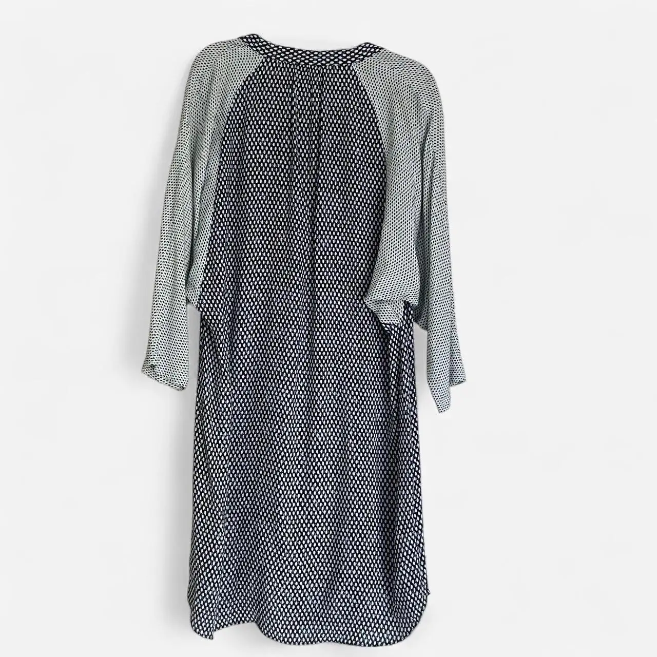 Trenery Navy & Sage Green  contrast geometric shift dress – photo 2