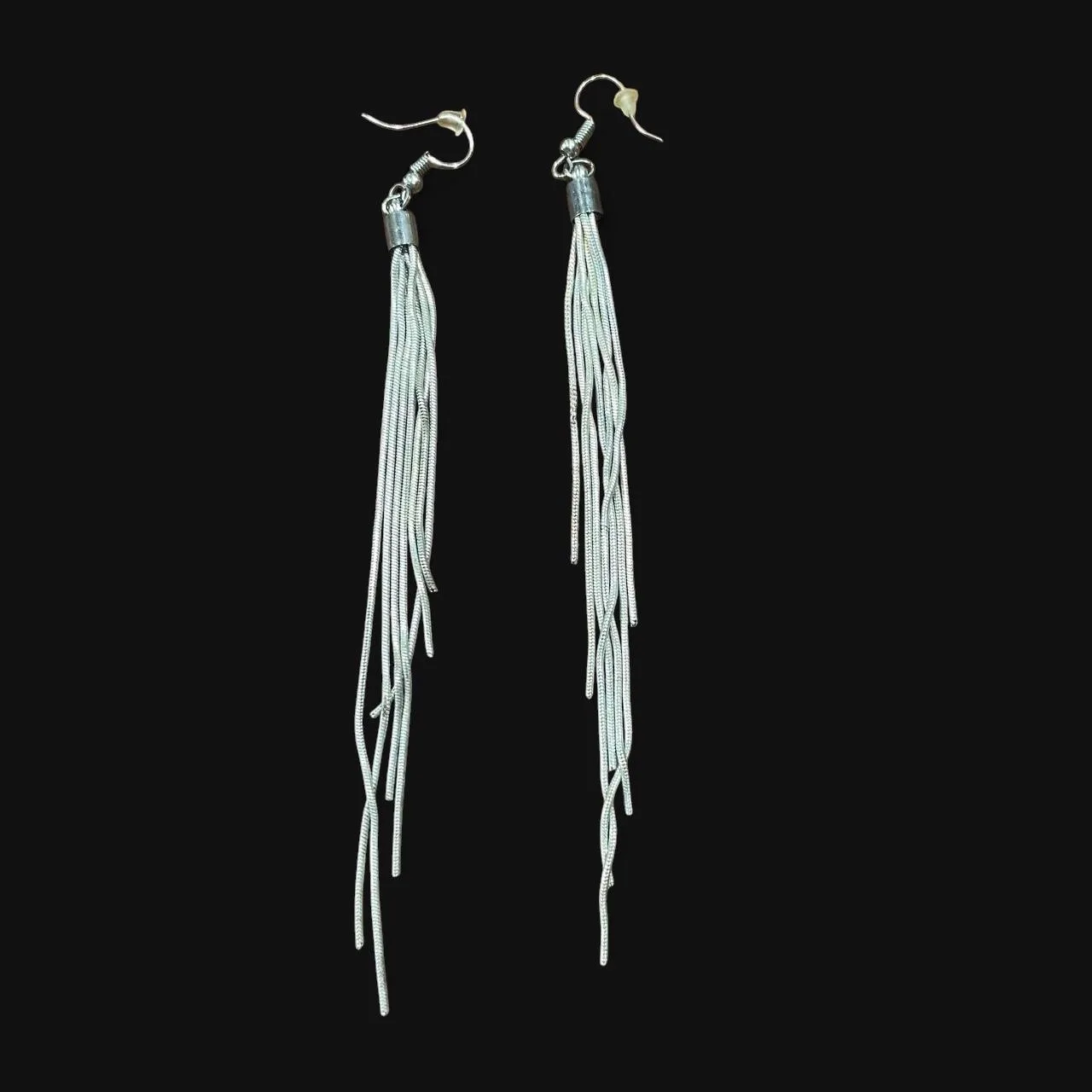 Women’s Mixed Lot Silver-Tone Metal Earrings 6pc Hoops & Dangle – photo 7