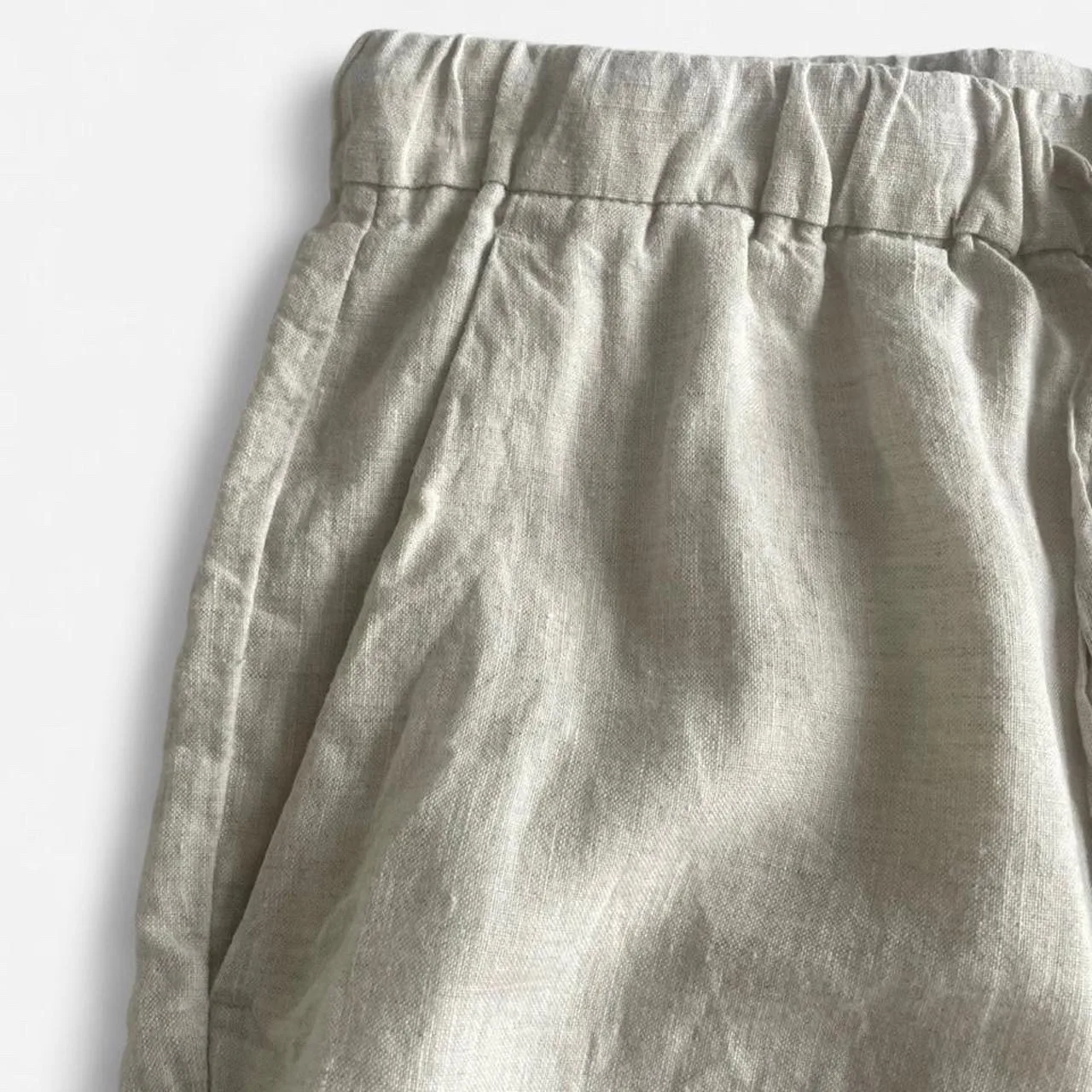 H&M UNISEX  Cream linen shorts – photo 6