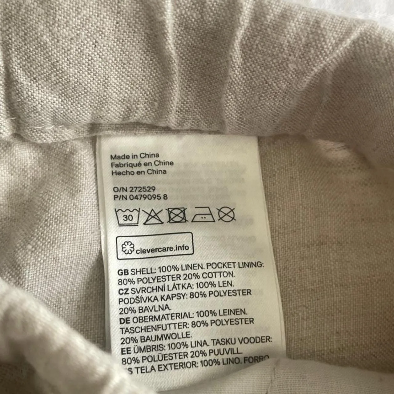 H&M UNISEX  Cream linen shorts – photo 4