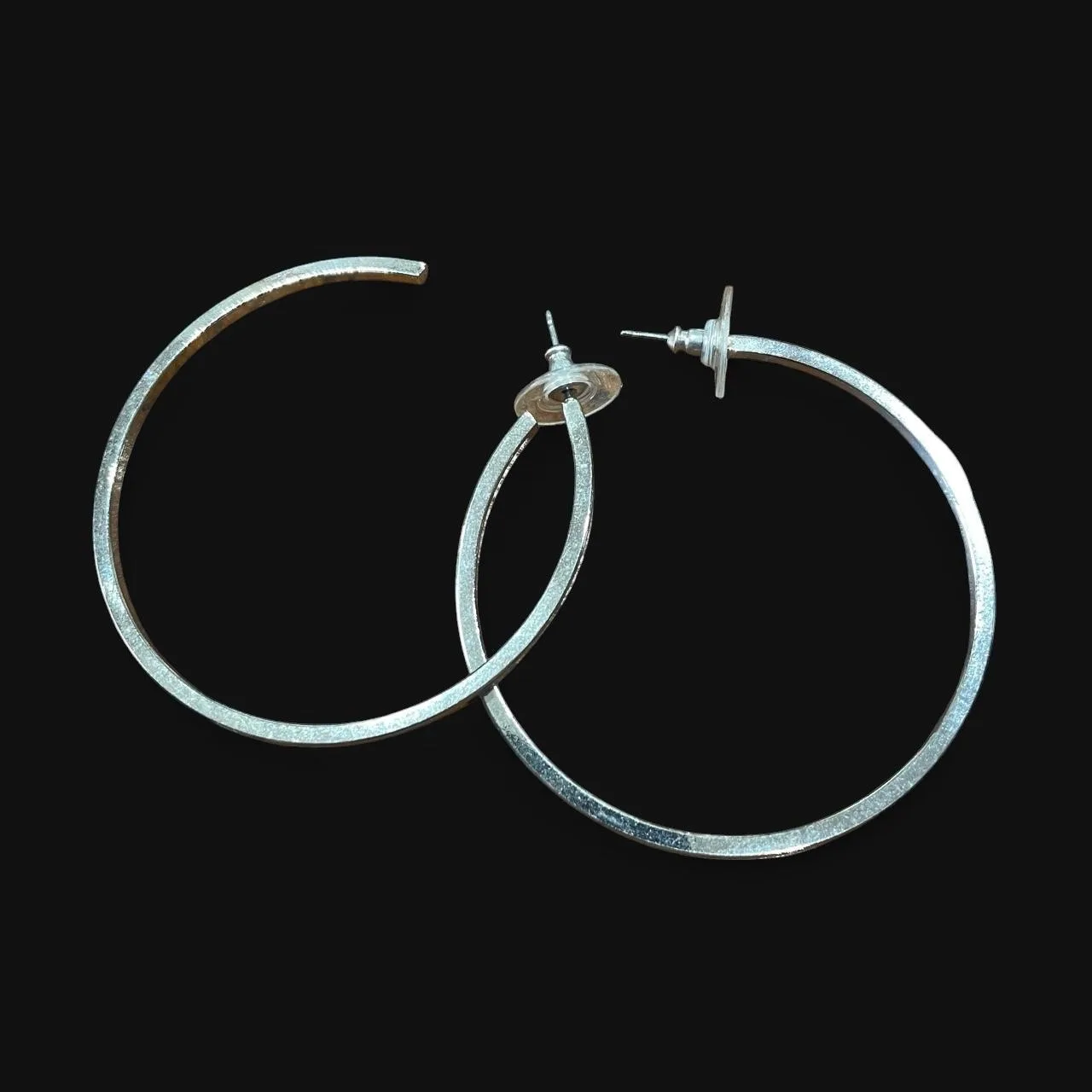 Women’s Mixed Lot Silver-Tone Metal Earrings 6pc Hoops & Dangle – photo 5