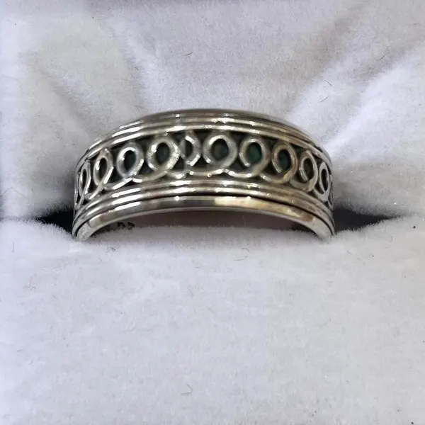 Y2K UNISEX Sterling silver Spinner band ring
