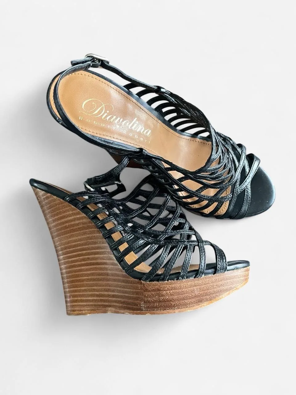 2010 Diavolina by Robert Robert Caged Gladiator Wedge Sandals (Australian design – photo 2