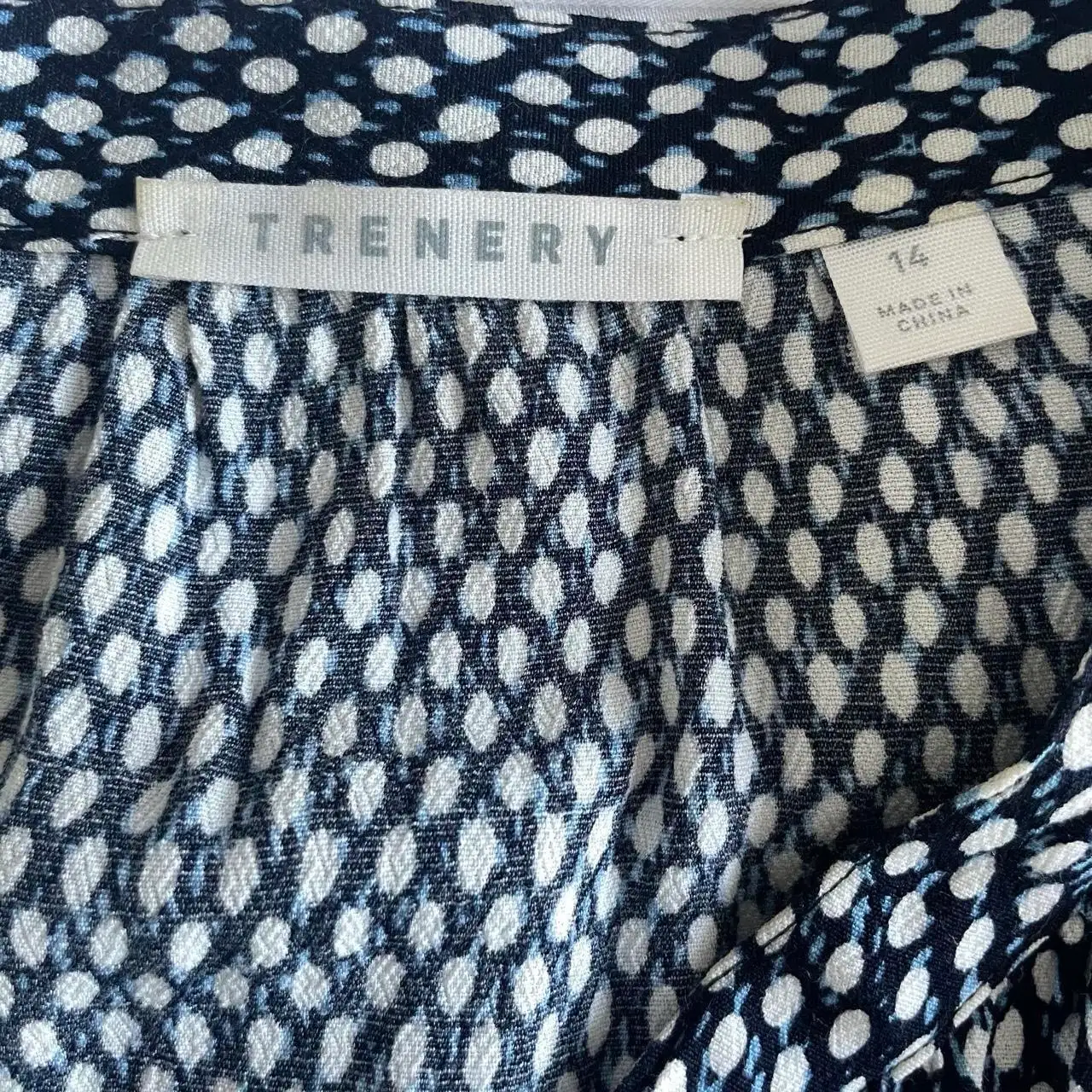 Trenery Navy & Sage Green  contrast geometric shift dress – photo 7