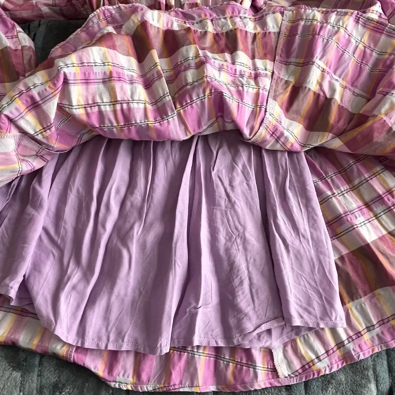 Sportsgirl Purple and Pink plaid mini dress size 6 – photo 6
