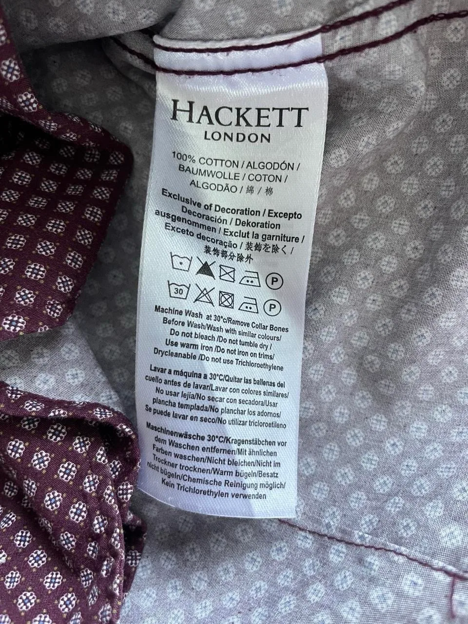 Hackett London burgundy slim fit shirt - 100% cotton – photo 6