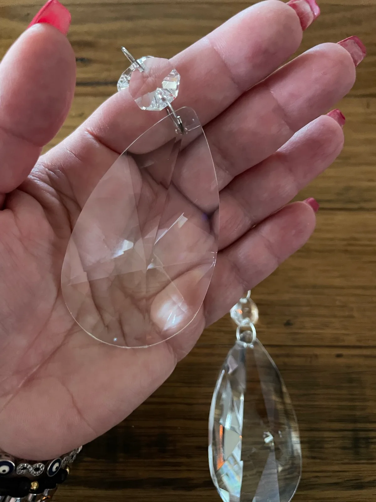 2 x Chandelier Crystal Strands Teardrop Suncatchers – photo 2