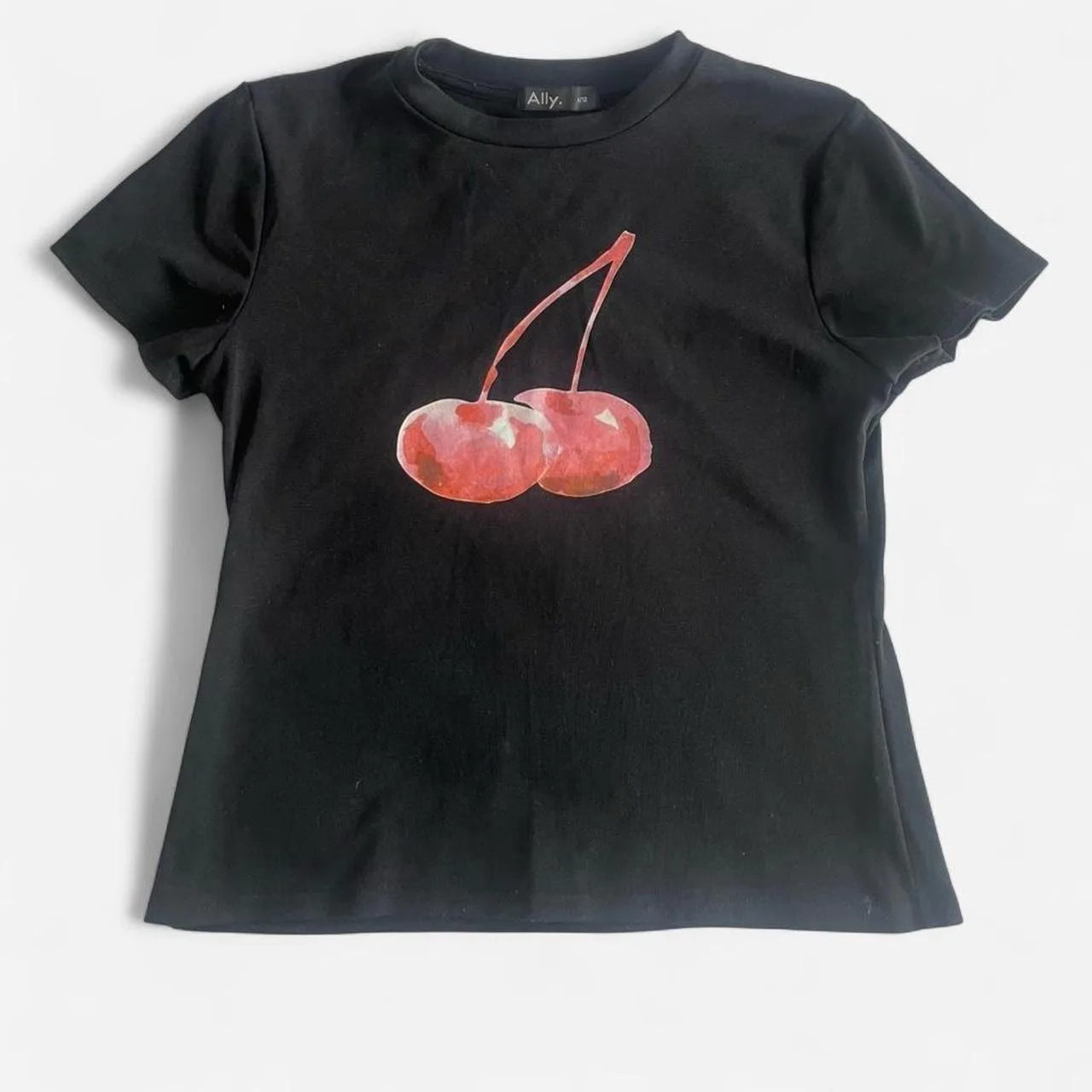 Ally Black cherry print crop tee – photo 2