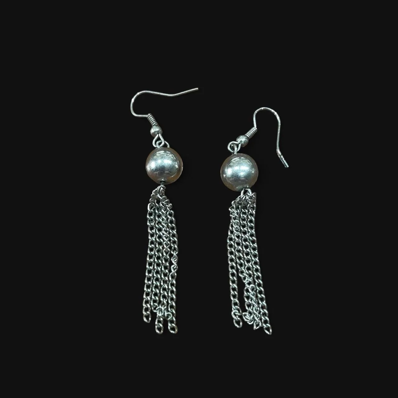 Women’s Mixed Lot Silver-Tone Metal Earrings 6pc Hoops & Dangle – photo 4