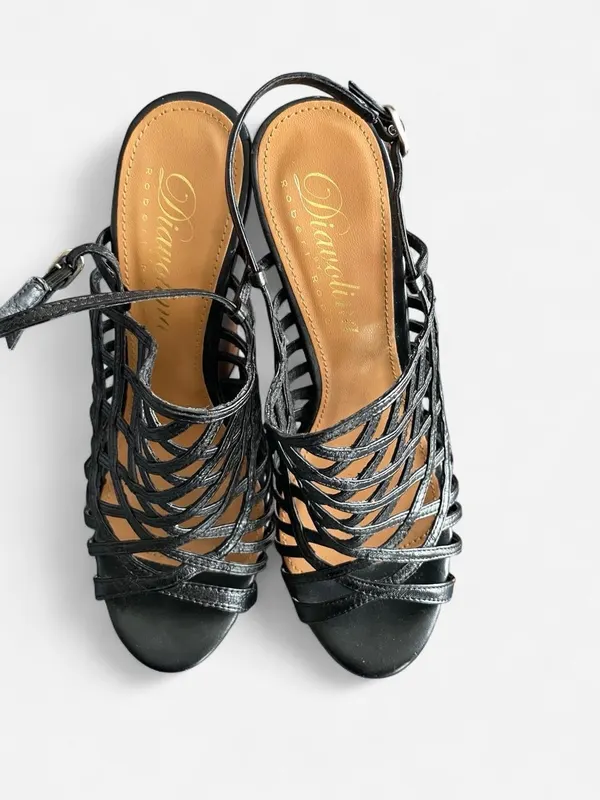 2010 Diavolina by Robert Robert Caged Gladiator Wedge Sandals (Australian design