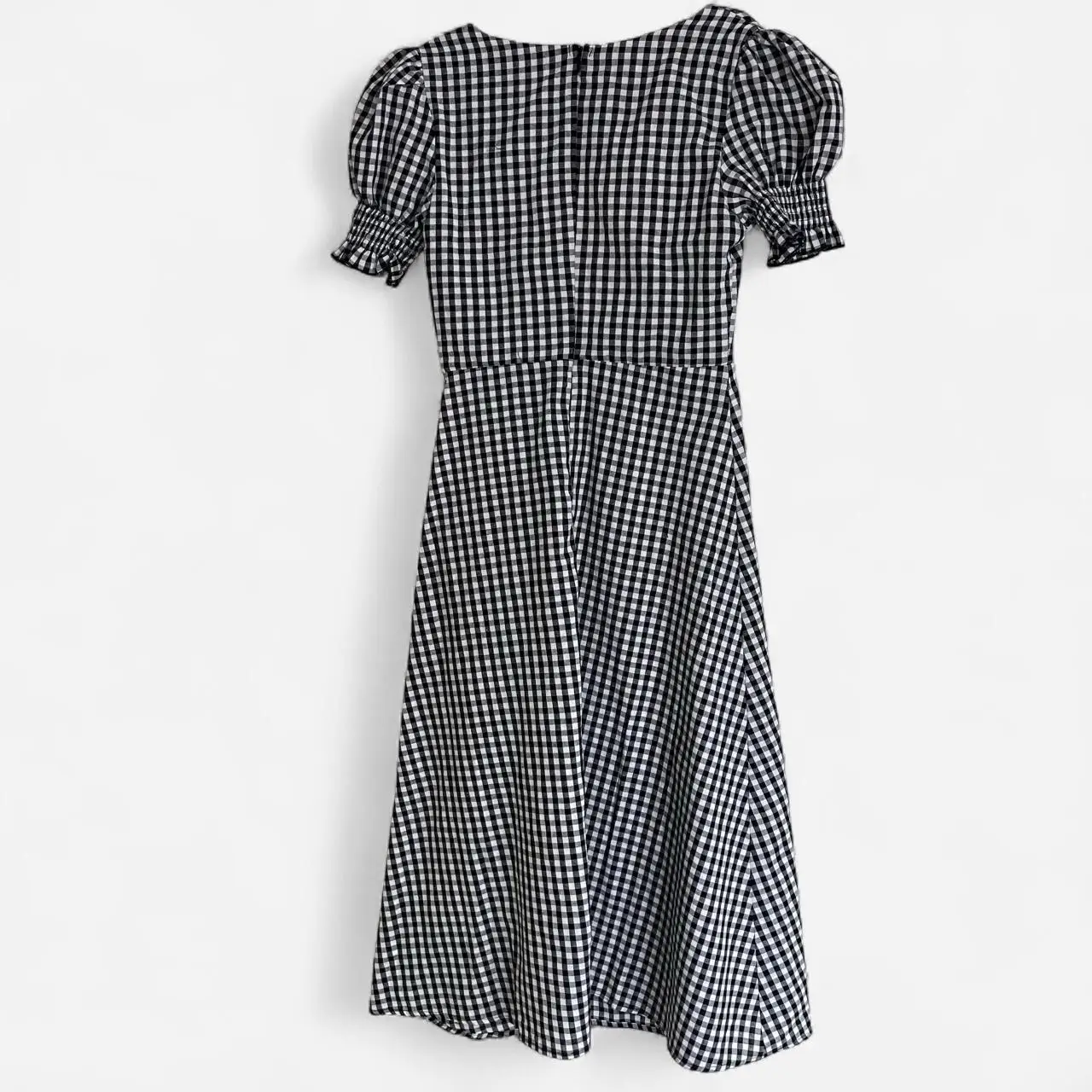 Dazie Vintage-Inspired Black  & White Gingham Milkmaid  Midi Dress – photo 3