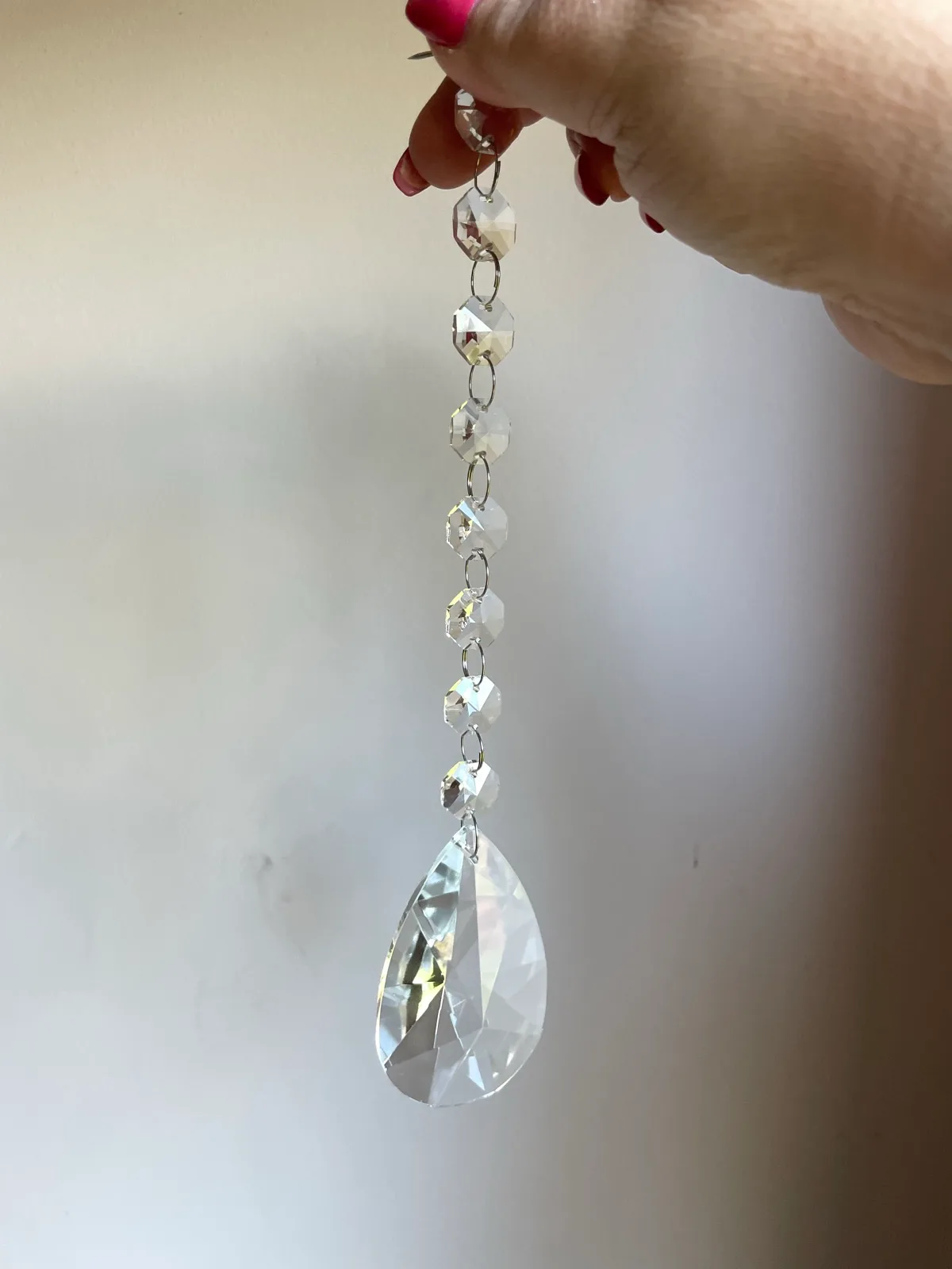 2 x Chandelier Crystal Strands Teardrop Suncatchers – photo 4