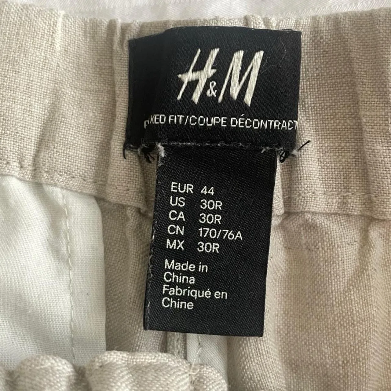 H&M UNISEX  Cream linen shorts – photo 3