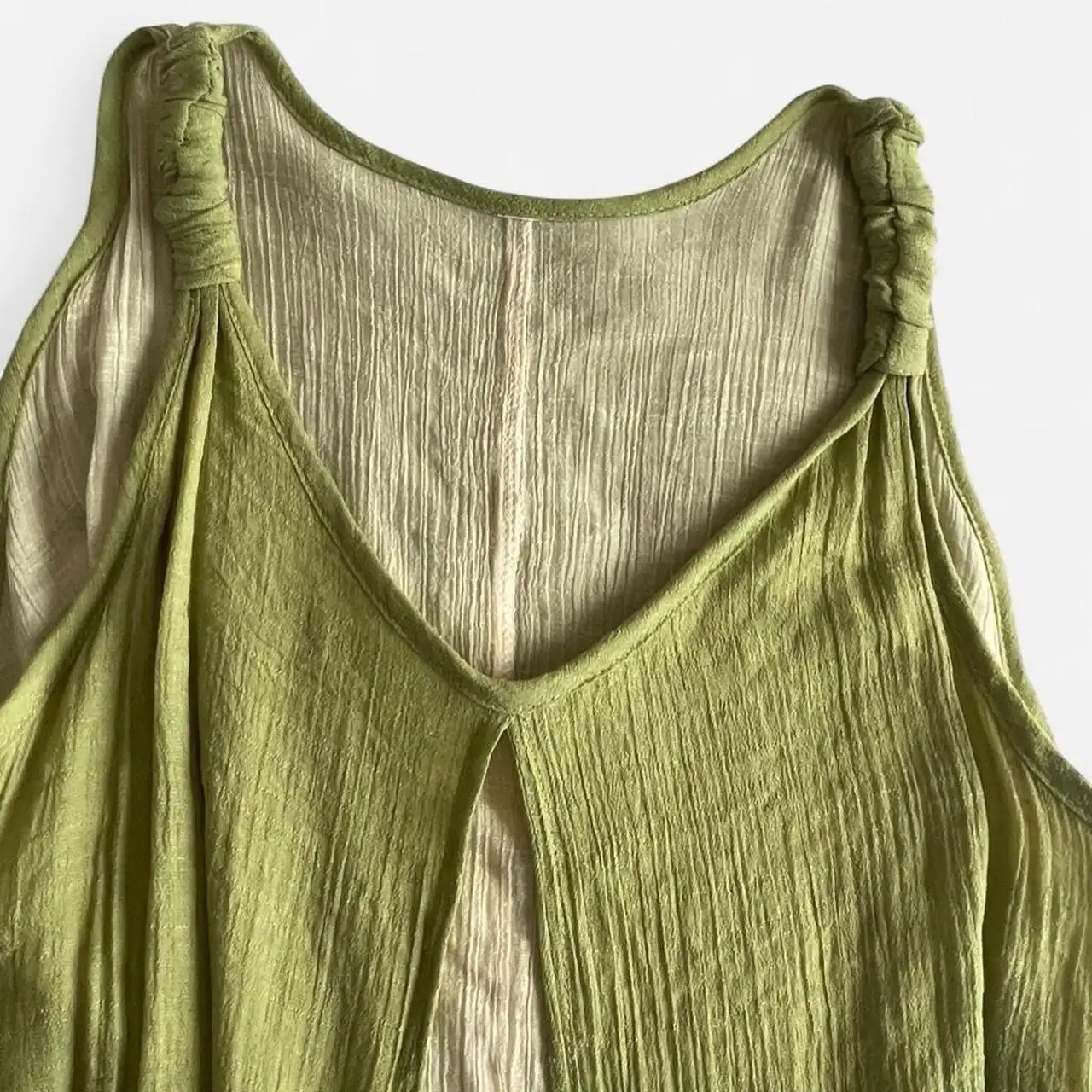 Green and Cream long top with pockets – photo 5