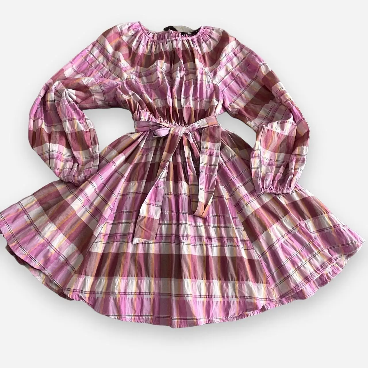 Sportsgirl Purple and Pink plaid mini dress size 6 – photo 3