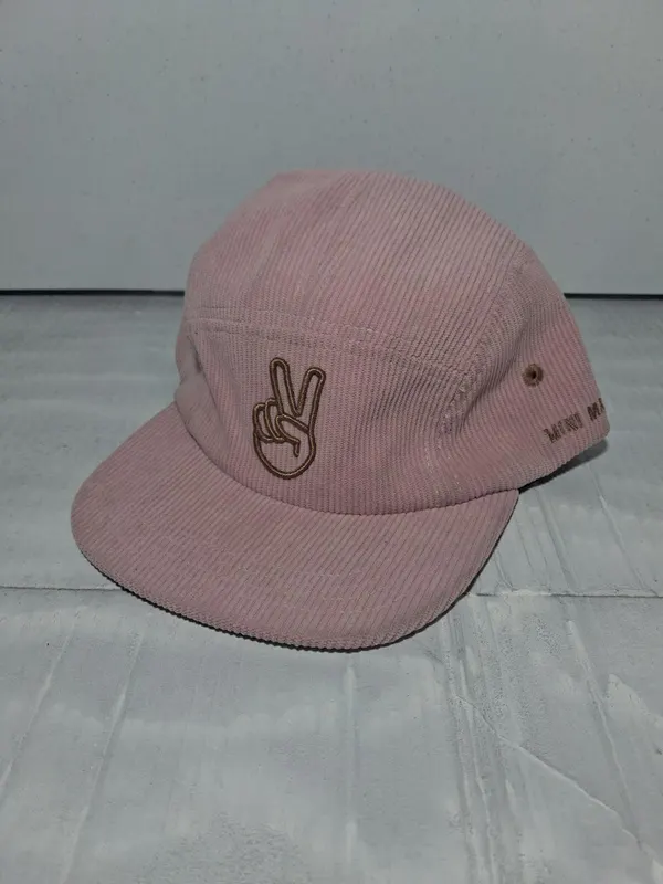 Peace pink corduroy hat