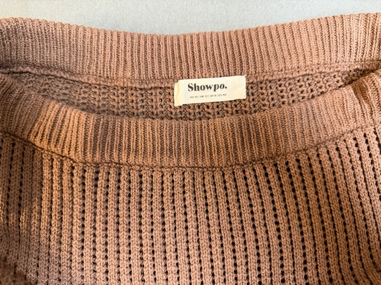 Showpo Two Piece Knit Co-ord - Chocolate Brown Midi Skirt + Button Size 12 – photo 5