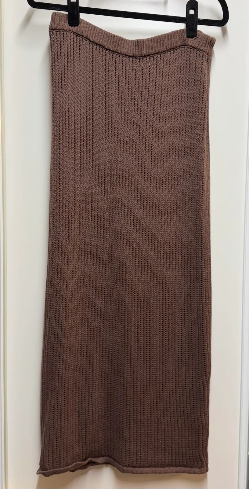 Showpo Two Piece Knit Co-ord - Chocolate Brown Midi Skirt + Button Size 12 – photo 4