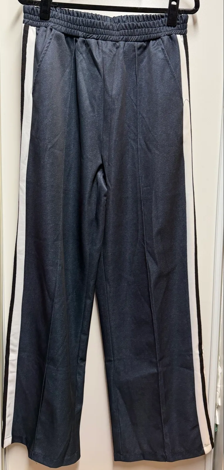 Streetwear Chic Dark Blue Side Stripe Pant Set Size L — photo 5