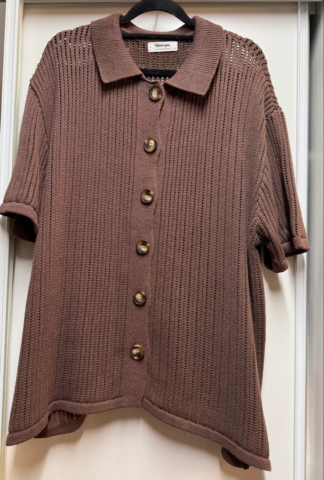 Showpo Two Piece Knit Co-ord - Chocolate Brown Midi Skirt + Button Size 12 – photo 3