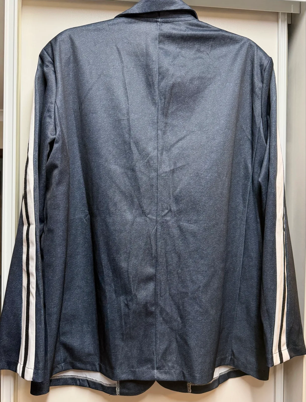Streetwear Chic Dark Blue Side Stripe Pant Set Size L — photo 3