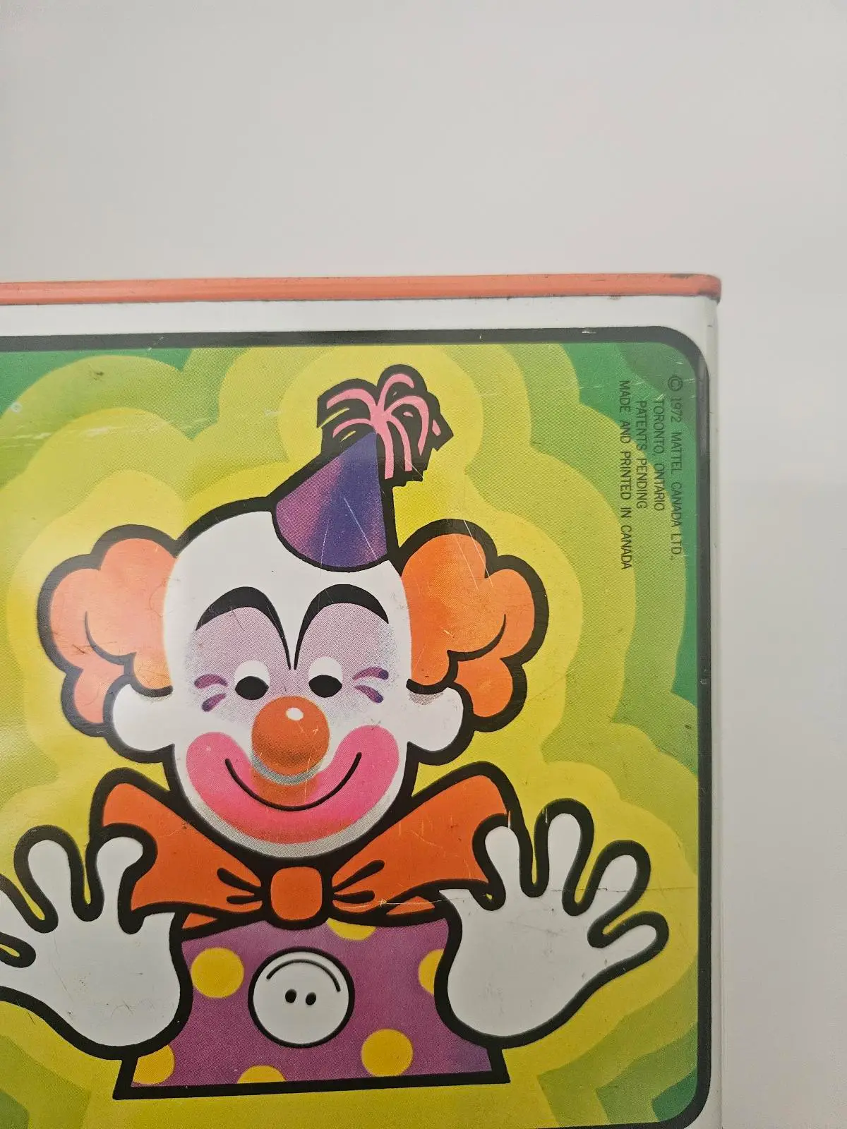 Vintage 1971 Mattel Jack n the Box Clown Tin Litho Music Box Metal Retro Display – photo 6