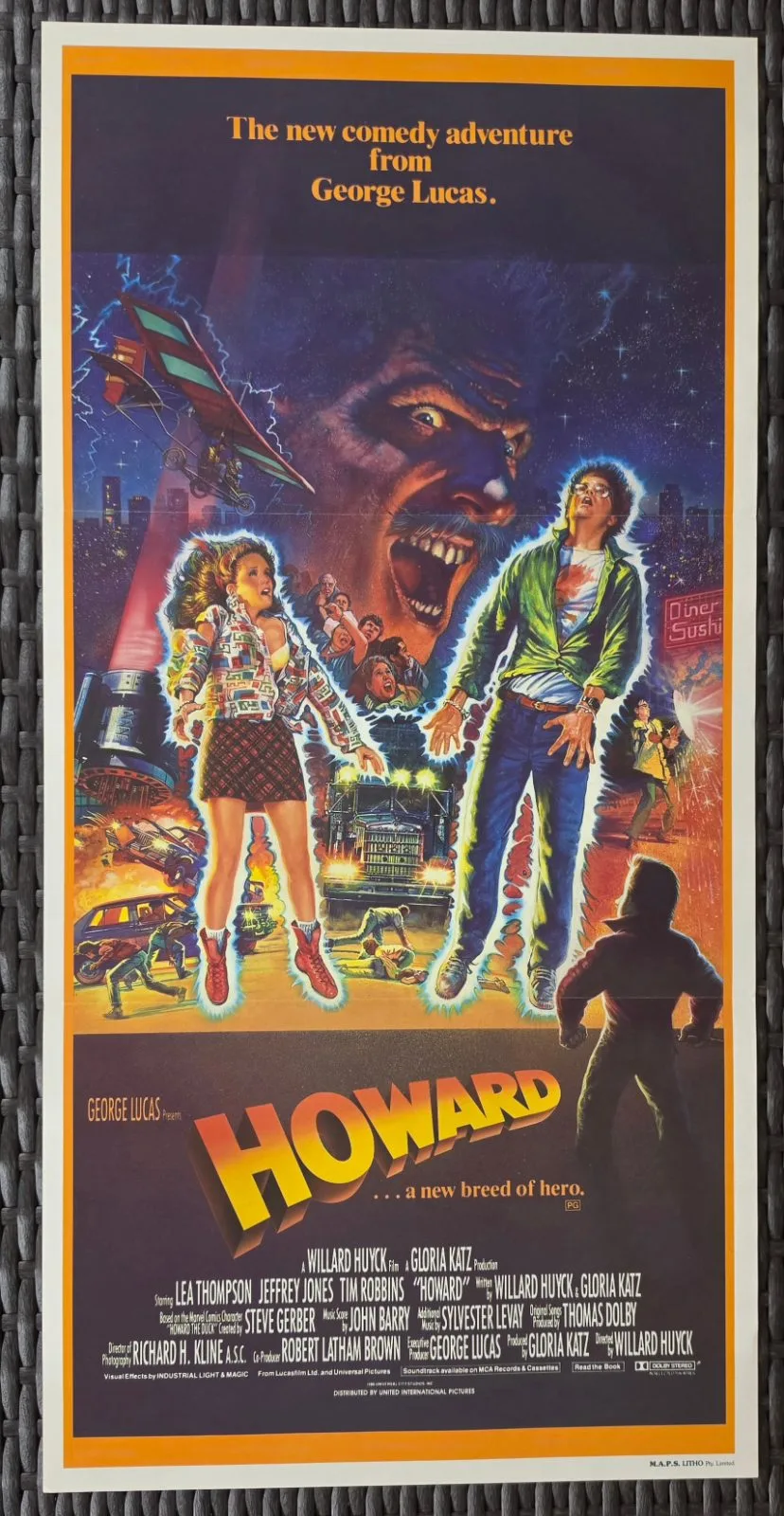 Howard the Duck 1986 Original Australian Daybill Movie Poster George Lucas – photo 2